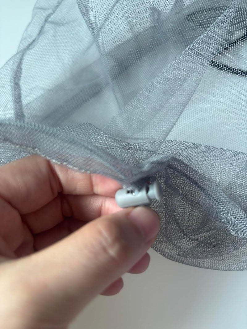 Ducclucc Breathable Mosquito Head Net Head Bug Net for Hat Fits Most Sizes of Hats (2pcs, 47.2" L x 23.6" W, Light Grey) - Image 3